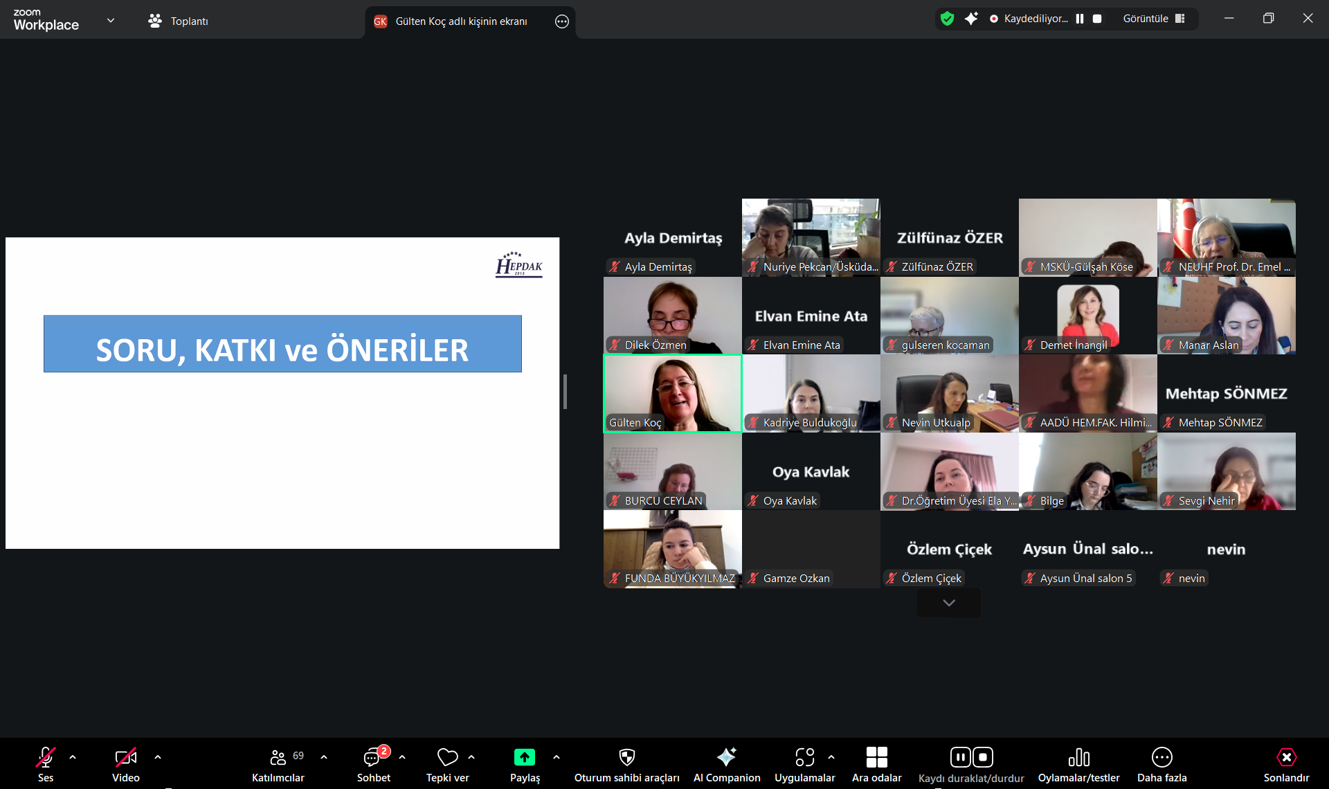 Hemşirelik Eğitiminde Sürekli İyileştirme ve PUKÖ Döngüsünün Etkin Kullanımı Kursu Gerçekleştirildi