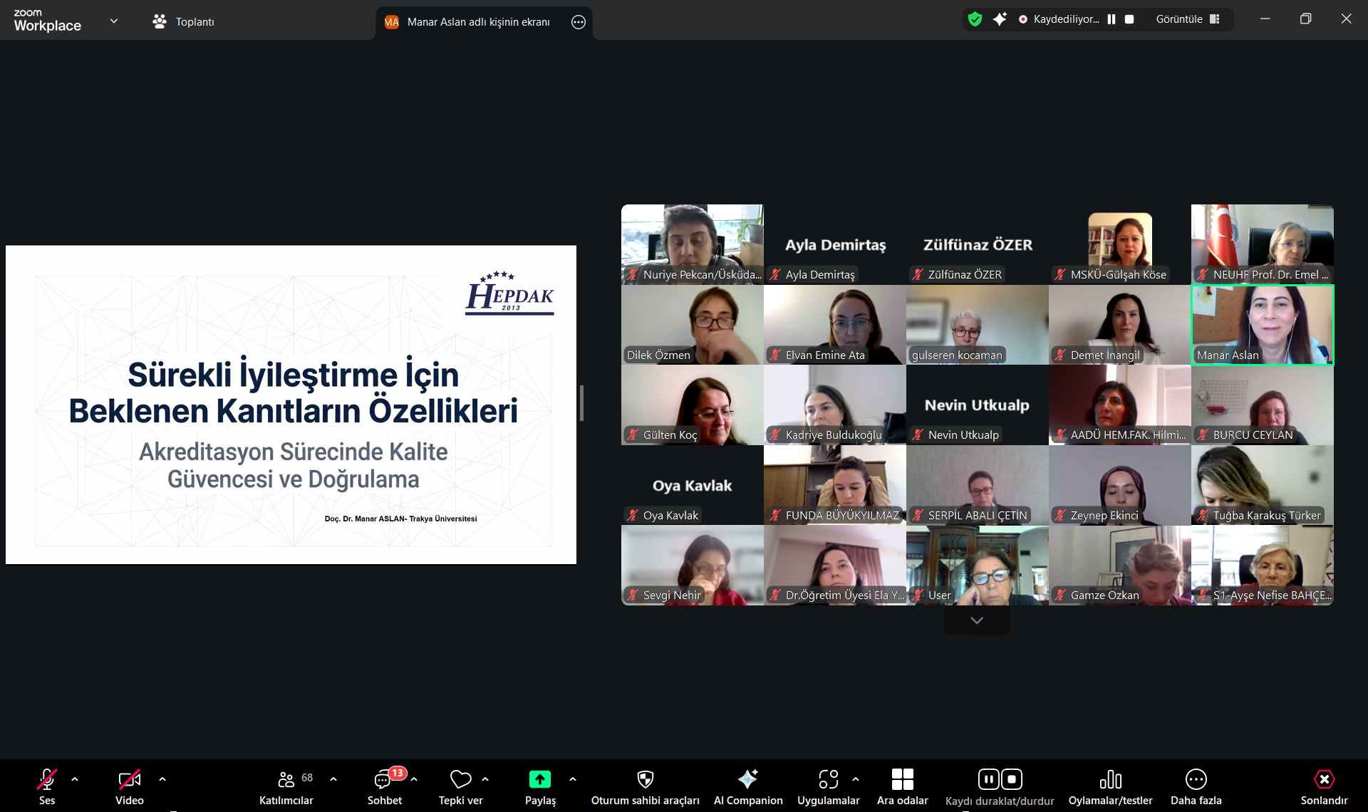 Hemşirelik Eğitiminde Sürekli İyileştirme ve PUKÖ Döngüsünün Etkin Kullanımı Kursu Gerçekleştirildi