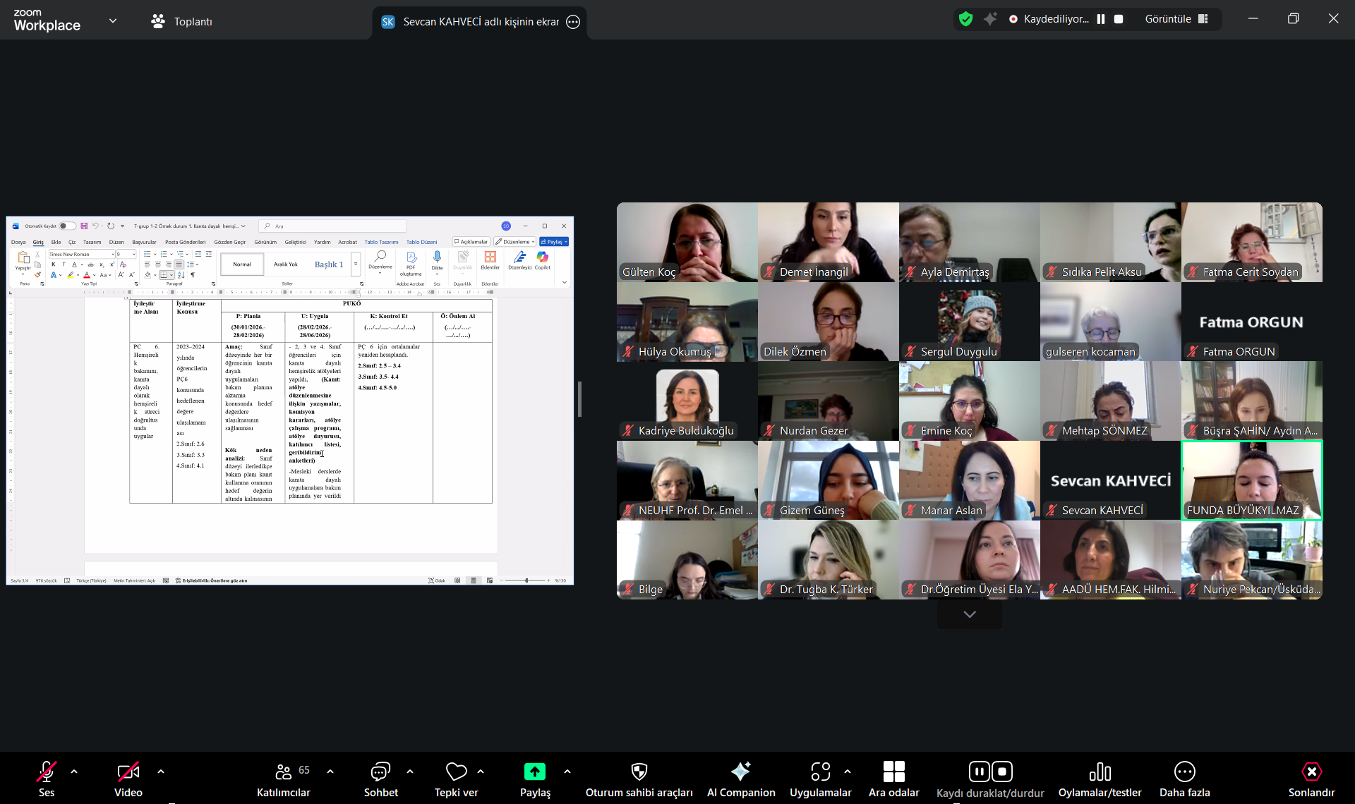 Hemşirelik Eğitiminde Sürekli İyileştirme ve PUKÖ Döngüsünün Etkin Kullanımı Kursu Gerçekleştirildi